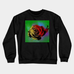 Pop art, rose green, yellow, red Crewneck Sweatshirt